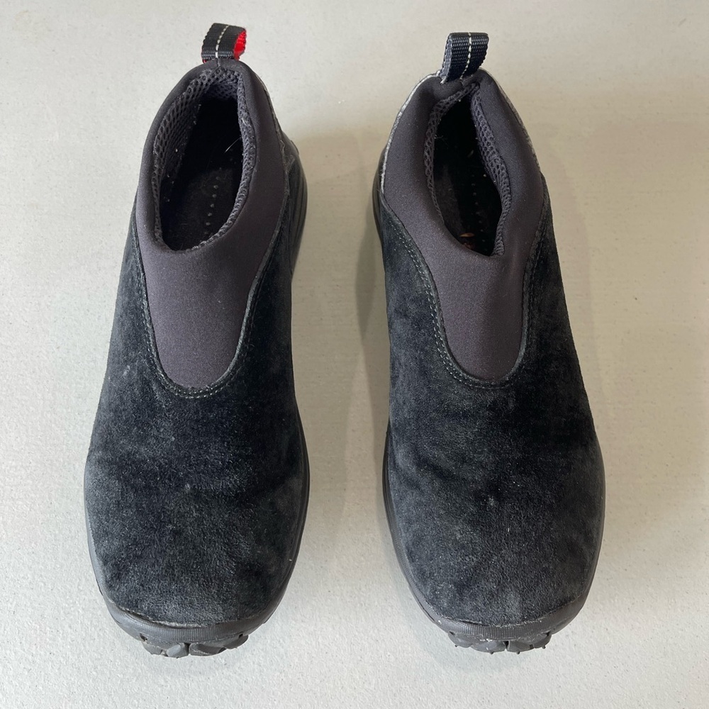 Merrell Orbit Moc kids youth Junior shoes size 6 black suede outdoor hiking play